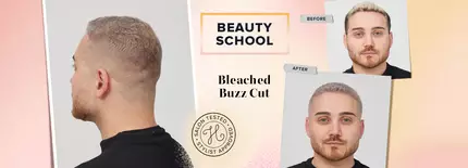 A bleached buzz cut can breathe new life into your look. Here, two stylists show you how to get the cut and color.