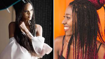 women with knotless box braids