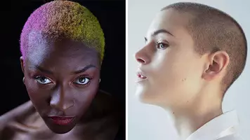 photo of woman with shaved side
