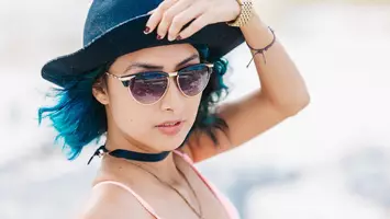 Blue Hair Bob Hat NEW