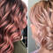 photo of woman with rose gold hair color