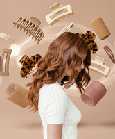 Collaged image of a woman showing off her grey-highlighted hair and another woman with brunette curly highlights