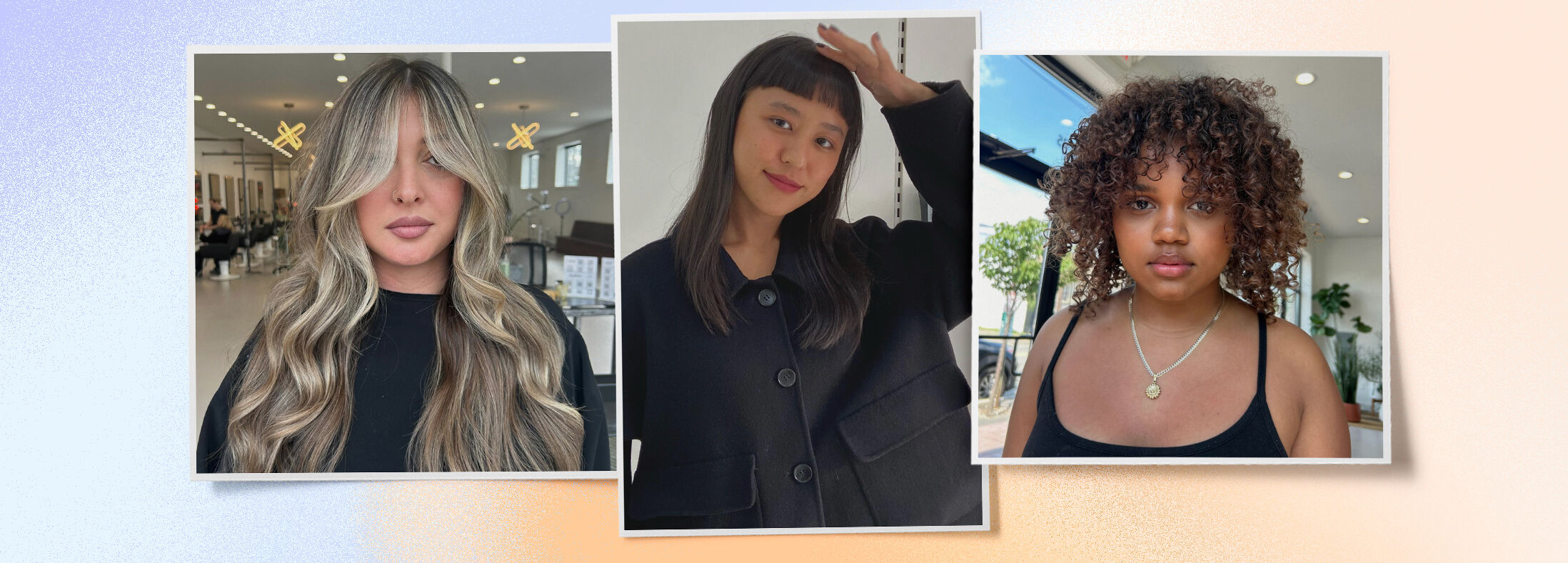 photo of women with different types of bangs hairstyles