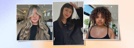 photo of women with different types of bangs hairstyles