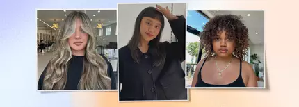 photo of women with different types of bangs hairstyles