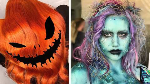 dramatic halloween hair transformations