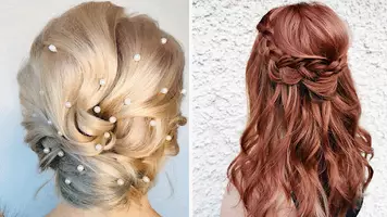 three women with wedding hairstyles