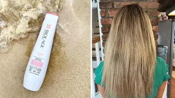 woman conditioning hair