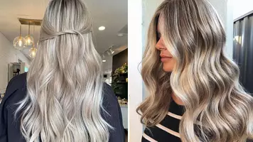 Women with blonde hair with lowlights