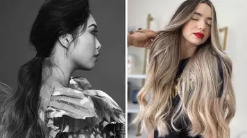 woman with long wavy hairstyles