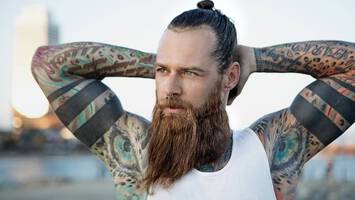 man with long beard style