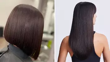 Women with shiny sleek glossy hair