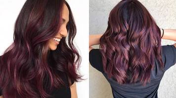 photo of woman with plum hair color