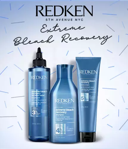 Redken Extreme Bleach Recovery for overprocessed bleached hair.