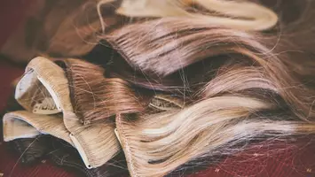 photo of clip in hair extensions