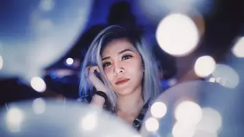 photo of girl with short silver hair