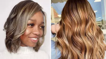 Side by side image of two women with partial higlights