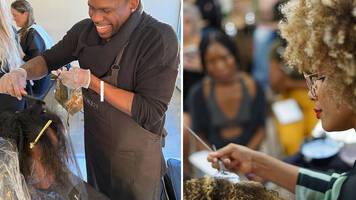 photo of black stylists doing hair