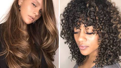 two women with best layered cuts or wavy and curly hair