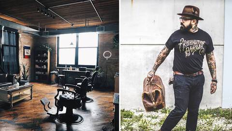 photo inside prohibition barber co