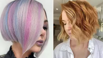 woman with short colorful hair