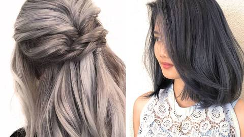 two women with gray hair color trend