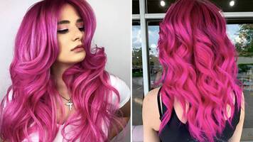 photo of hot pink hair trend