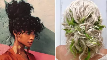 Two women with Updo hairstyles