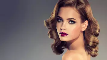 photo of woman with retro curly bob