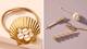 two seashell hair accessories