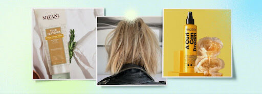 photo of woman in bathroom with air dried hair