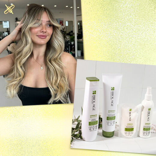 woman with split ends smiling