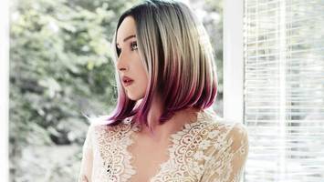 photo of woman with pink ombre straight hair
