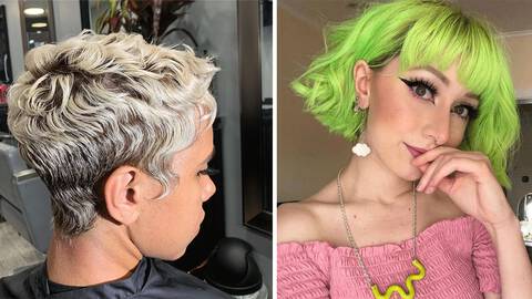 Women with choppy hairstyles
