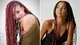 two women with box braid hairstyles
