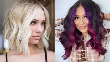 photo of two women with a middle part hairstyle