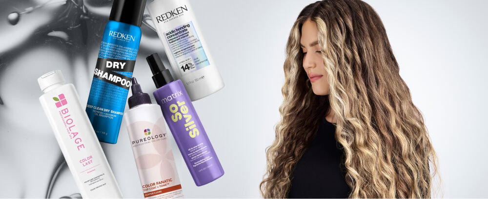 two women with permanent hair color and bleached hair