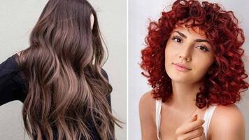 photo of women with chocolate brown and copper red fall hair colors