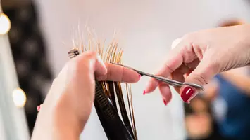 photo of haircut in salon