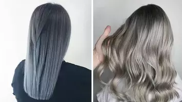 two women with charcoal hair color