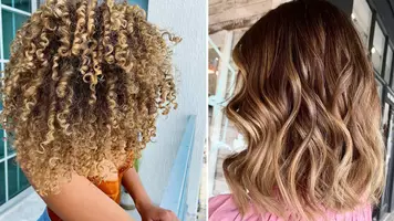 two women with golden blonde hair color
