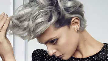 photo of woman with iridescent hair color