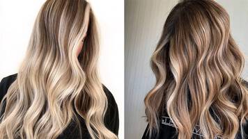photo of women with midlights hair technique