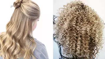 photo of women with pecan hair color