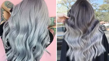 woman with long grey hair