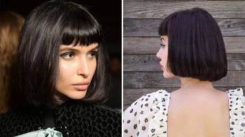 photo of woman with blunt bob with bangs