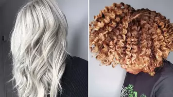 Women with multicolor hair styles