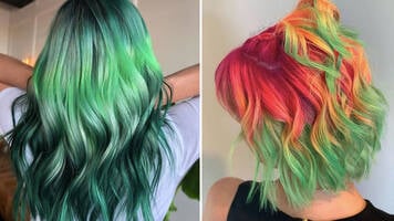 woman with multi hair color ideas