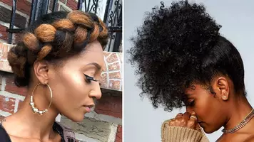 Women wearing protective hairstyles