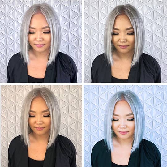 silver hair color app transformation